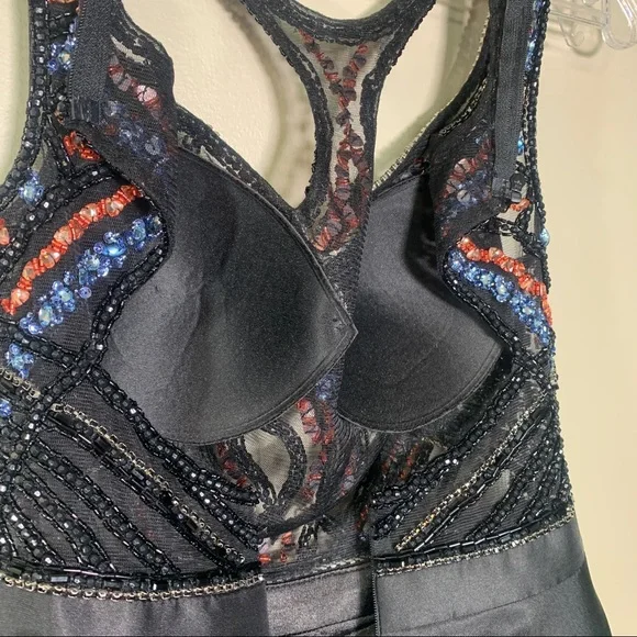 *NEW WITH TAGS* Beaded bodice flare skirt dress, Clarisse brand size 0 - Picture 10 of 15